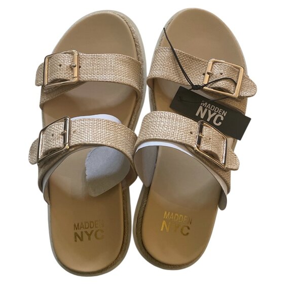 Women's MNYC PLTFRM Sandal, Madden NYC, 11, RAFFIA, NWT - Picture 2 of 7